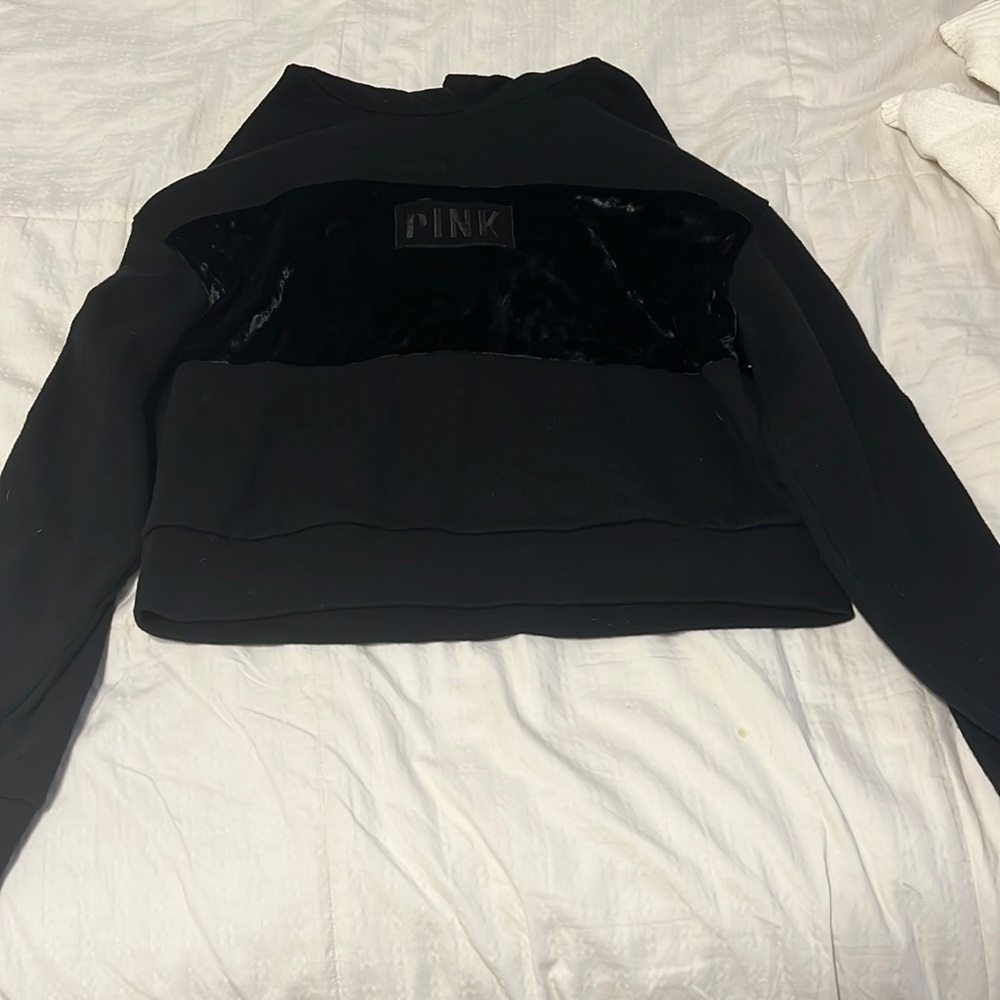 Women’s PINK Black Sweater Velvet Material